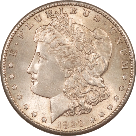 Morgan Dollars 1899-S MORGAN DOLLAR, NICE UNCIRCULATED W/VERY SMALL RIM NICK