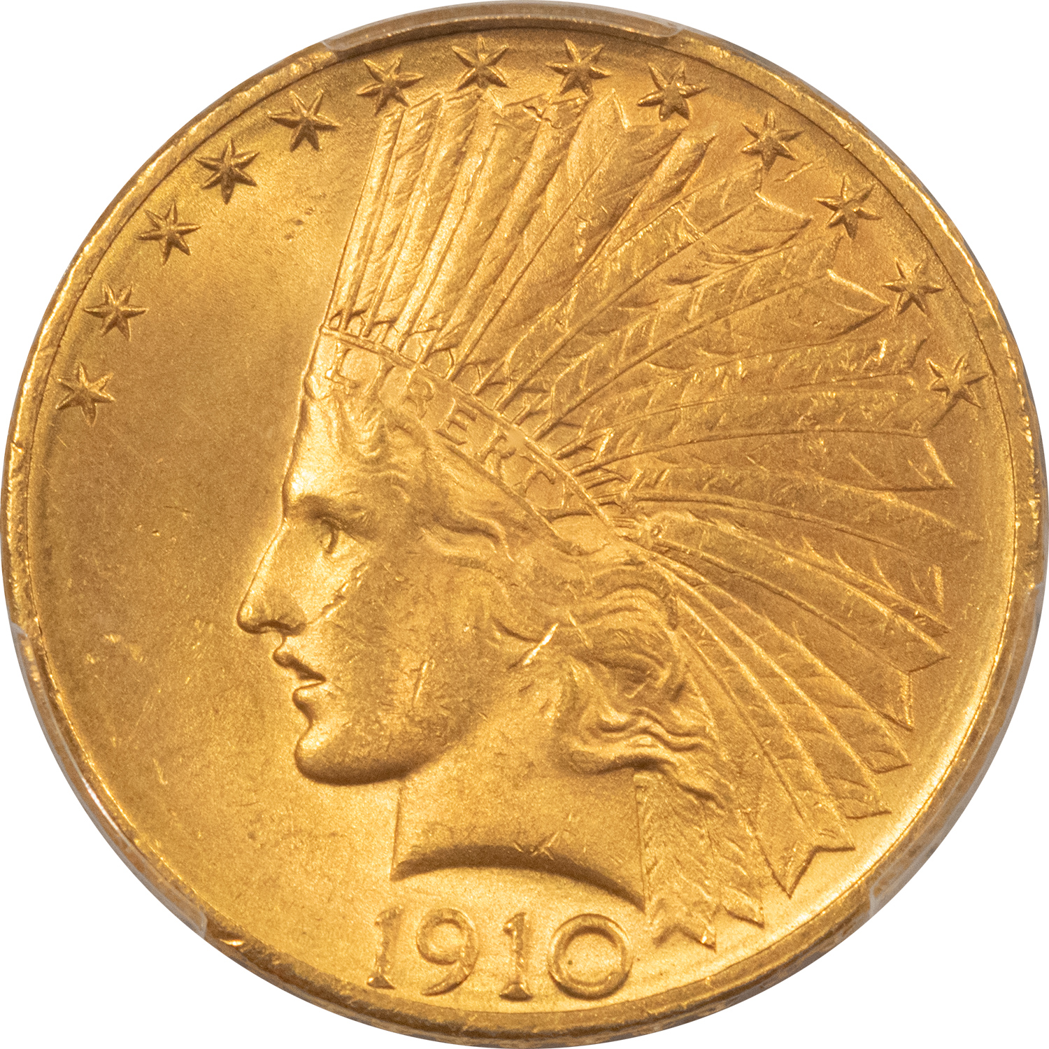 1910-D $10 INDIAN HEAD GOLD - PCGS MS-62, SMOOTH! - The Reeded Edge, Inc