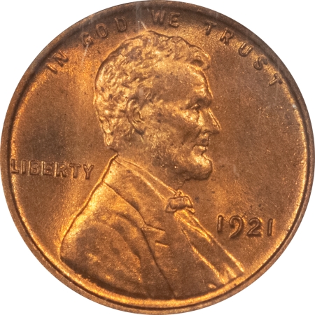 Lincoln Cents (Wheat) 1921 LINCOLN CENT – NGC MS-64 RB, MOSTLY RED & NICE!