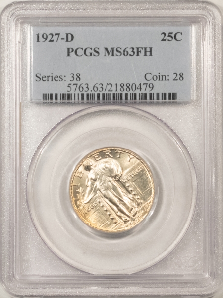 New Certified Coins 1927-D STANDING LIBERTY QUARTER – PCGS MS-63 FH, CHOICE, FLASHY!