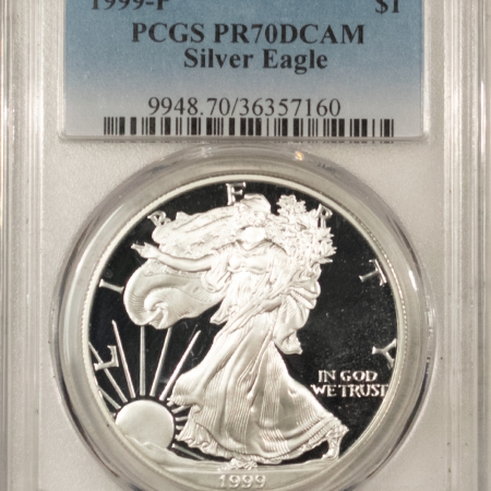New Store Items 1999-P PROOF $1 AMERICAN SILVER EAGLE – PCGS PR-70 DCAM