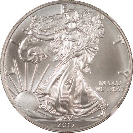 American Silver Eagles 2017(P) $1 AMERICAN SILVER EAGLE, STRUCK AT PHILADELPHIA 1 OZ – NGC MS-70, FDOI