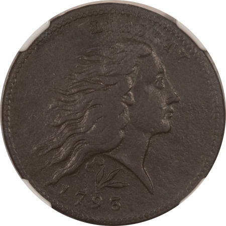 Early Copper & Colonials 1793 WREATH CENT, LETTERED EDGE, S-11C – NGC XF DETAILS CORROSION, PLEASING LOOK