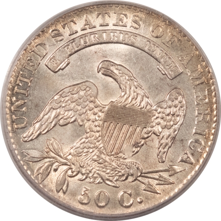 Early Halves 1830 CAPPED BUST HALF DOLLAR, OVERTON 115, SMALL 0 – PCGS AU-53, NICE LUSTER!