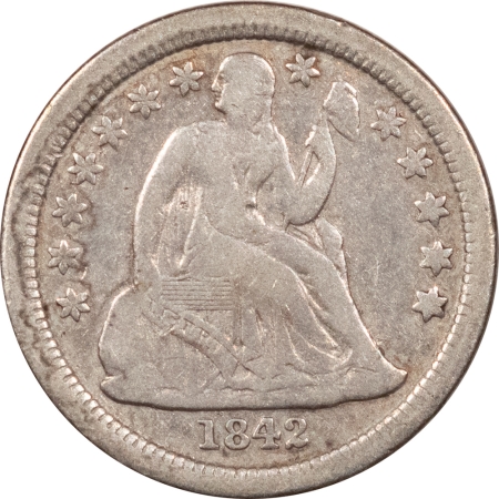 Liberty Seated Dimes 1842-O LIBERTY SEATED DIME – CIRCULATED, FULL LIBERTY