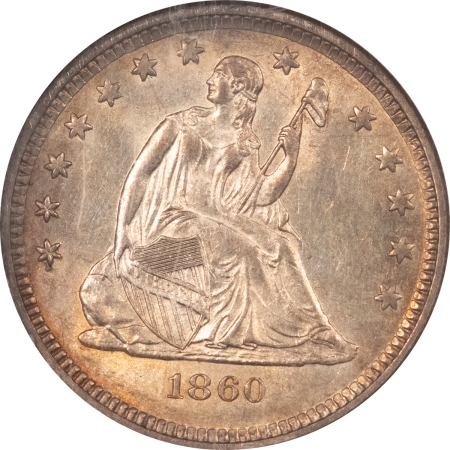 Liberty Seated Quarters 1860-O SEATED LIBERTY QUARTER – NGC MS-63, RARE!!