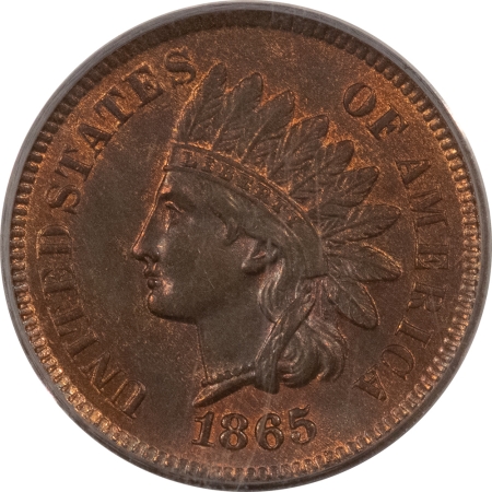 Indian 1865 INDIAN CENT, FANCY 5 – PCGS MS-64 RB, EAGLE EYE!