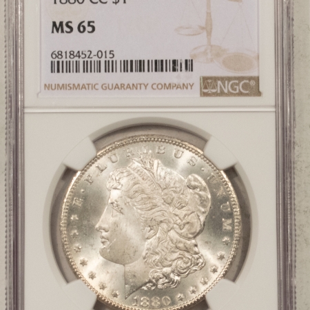 Morgan Dollars 1880-CC MORGAN DOLLAR – NGC MS-65, FLASHY & A HEADLIGHT!