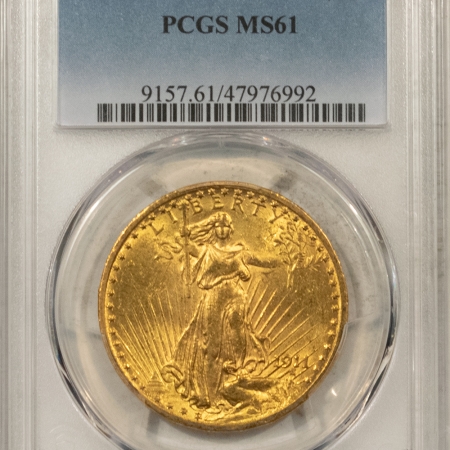 New Store Items 1911 $20 ST GAUDENS GOLD – PCGS MS-61, LOWER MINTAGE DATE!