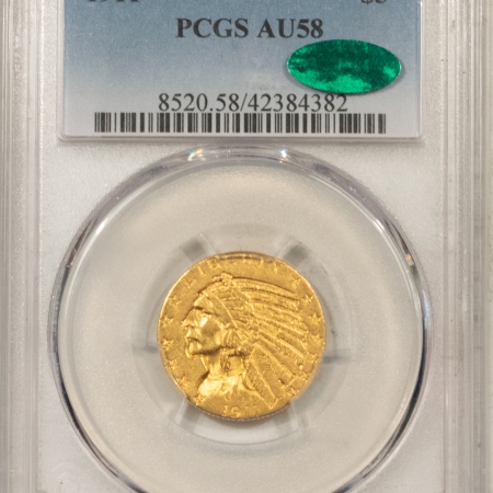 $5 1911 $5 INDIAN GOLD – PCGS AU-58, CAC APPROVED!