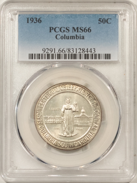 New Certified Coins 1936 COLUMBIA COMMEMORATIVE HALF DOLLAR – PCGS MS-66 FRESH & LUSTROUS!