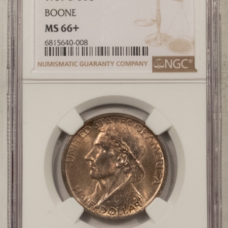 New Certified Coins 1937-D BOONE COMMEMORATIVE HALF DOLLAR – NGC MS-66+ ORIGINAL & PRETTY!