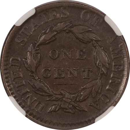 Coronet Head Large Cents 1817 13 STARS CORONET HEAD LARGE CENT, N-7, R-3 – NGC VF-30 BN, MOUSE HEAD!