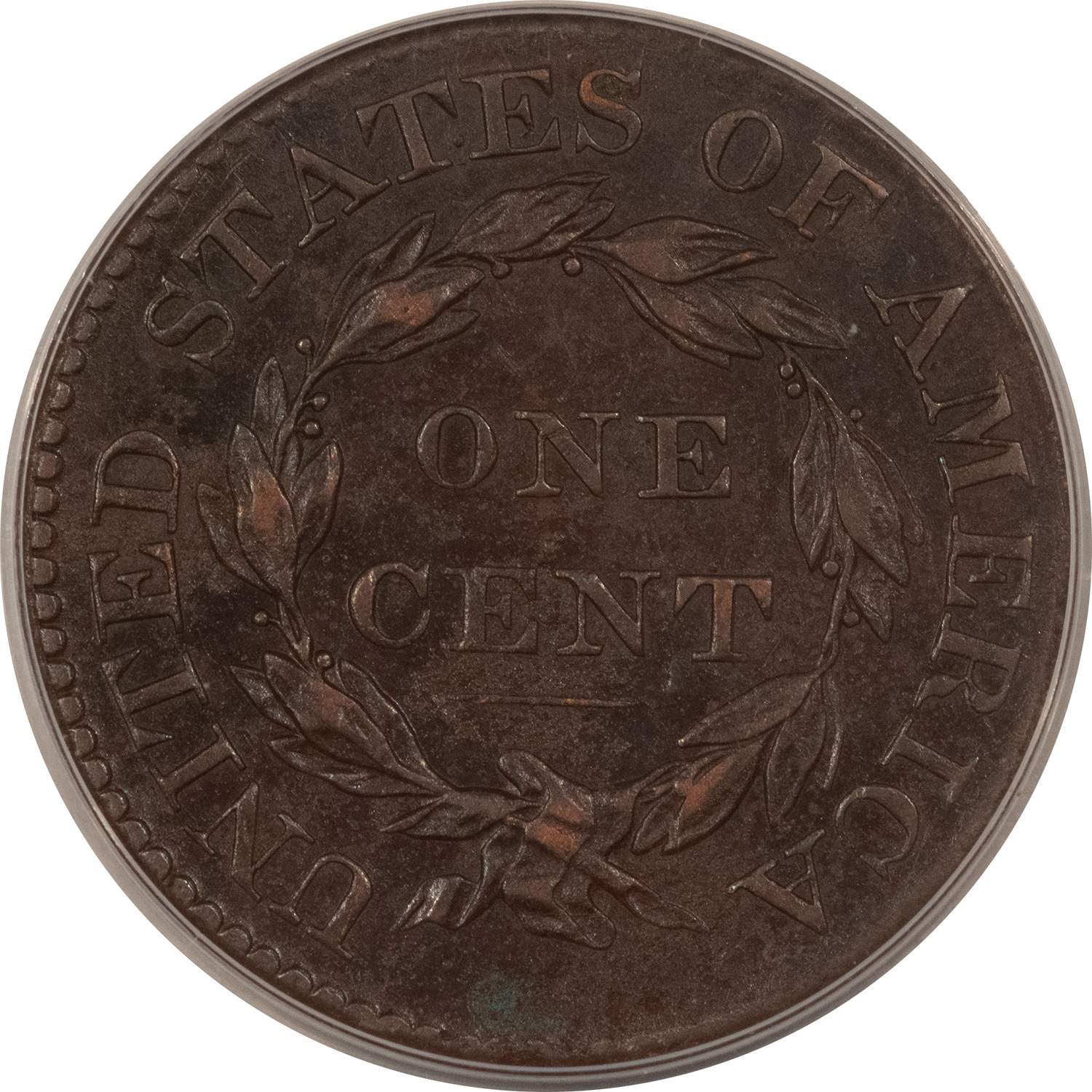 1825 CORONET HEAD LARGE CENT N-4, R-3 - ANACS AU-50 CORRODED, BUT