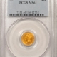 $1 1866 $1 GOLD DOLLAR, TYPE 3 – NGC MS-61, SCARCE DATE, MINTAGE 7100!