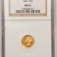 $1 1859 $1 GOLD DOLLAR, TYPE 3 – PCGS MS-61, FLASHY PRETTY
