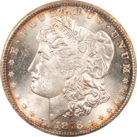 Morgan Dollars 1878-CC MORGAN DOLLAR – ANACS MS-64, LUSTROUS & PRETTY! CARSON CITY!