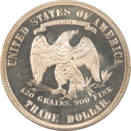 Dollars 1881 PROOF TRADE DOLLAR – PCGS PR-65 CAM, BLACK & WHITE CAMEO, AMAZING GEM LOOK!