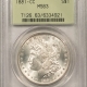 Morgan Dollars 1881 MORGAN DOLLAR – PCGS MS-64, FRESH ORIGINAL WHITE!