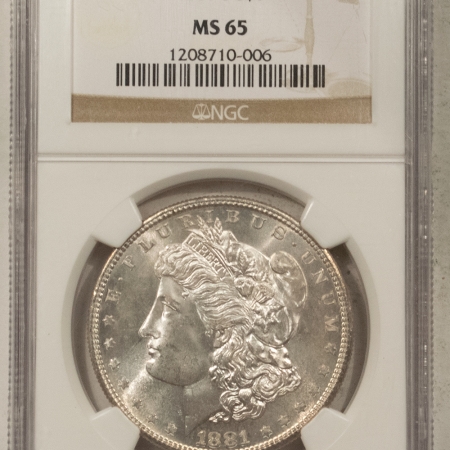 Morgan Dollars 1881-S MORGAN DOLLAR – NGC MS-65, FLASHY WHITE GEM!