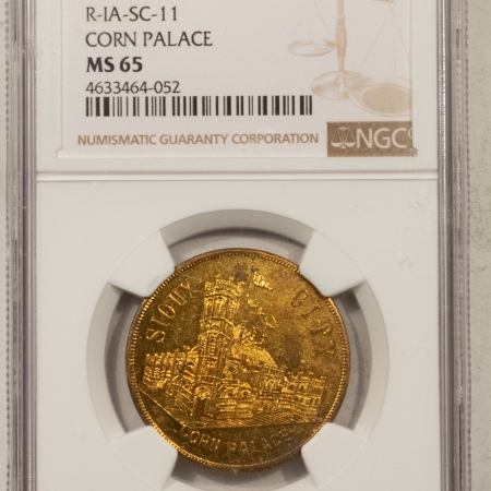 New Store Items 1888 SIOUX CITY, IOWA CORN PALACE MEDAL, R-IA-SC-11 NGC MS-65 PROOFLIKE GEM!