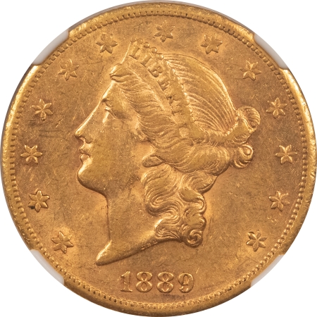 $20 1889-CC $20 LIBERTY GOLD – NGC AU-53, SMOOTH & LUSTROUS, TOUGH CARSON CITY GOLD!