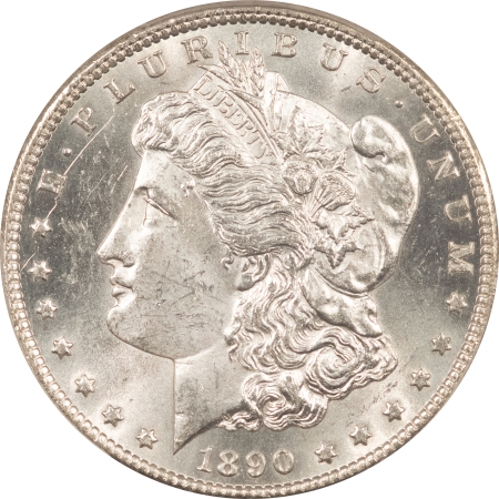 Morgan Dollars 1890-CC MORGAN DOLLAR, VAM-4, TAILBAR, TOP 100, PCGS MS-62, SCARCE! CARSON CITY!