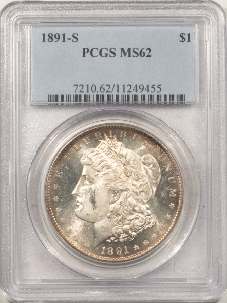 Morgan Dollars 1891-S MORGAN DOLLAR – PCGS MS-62, FLASHY WITH PROOFLIKE OBVERSE!