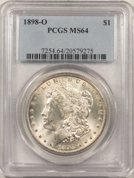 Morgan Dollars 1898-O MORGAN DOLLAR – PCGS MS-64 ORIGINAL WHITE & FLASHY