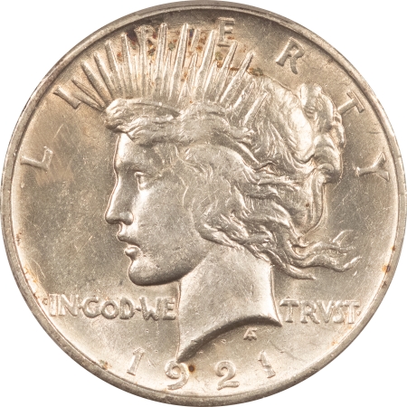 New Certified Coins 1921 PEACE DOLLAR, HIGH RELIEF – PCGS AU-58, LOOKS CH BU! PREMIUM QUALITY!