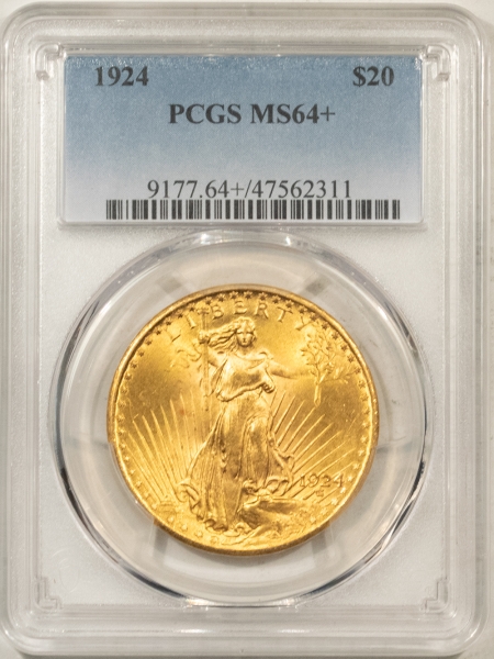 $20 1924 $20 ST GAUDENS GOLD – PCGS MS-64+, PRISTINE & LOOOKS GEM!