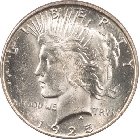 New Certified Coins 1925-S PEACE DOLLAR – PCGS MS-64, FROSTY! REALLY NICE FOR GRADE!