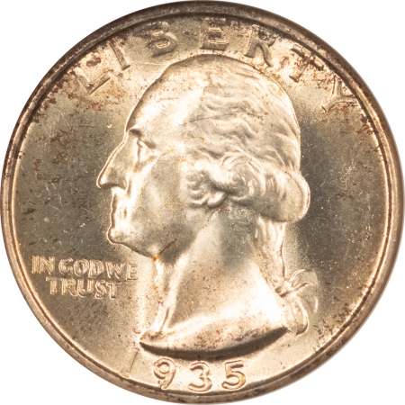 New Certified Coins 1935 WASHINGTON QUARTER – ANACS MS-65, FRESH GEM, PQ! OLD WHITE HOLDER!
