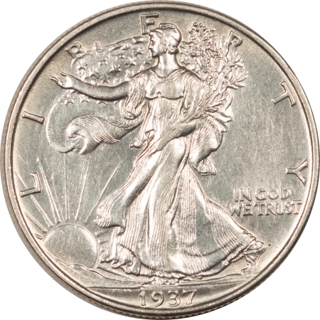 New Store Items 1937-D WALKING LIBERTY HALF DOLLAR, ABOUT UNCIRCULATED/UNC DETAILS, BUT CLEANED