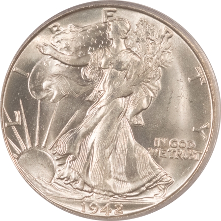 New Certified Coins 1942-S WALKING LIBERTY HALF DOLLAR – PCGS MS-64, BLAST WHITE