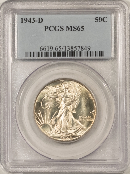 New Certified Coins 1943-D WALKING LIBERTY HALF DOLLAR – PCGS MS-65, BLAST WHITE & LUSTROUS GEM!