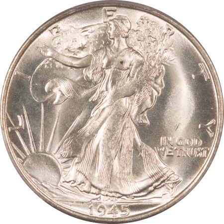 New Certified Coins 1945-S WALKING LIBERTY HALF DOLLAR – PCGS MS-66, PREMIUM QUALITY BLAZER!