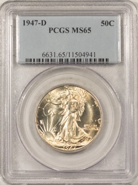 New Certified Coins 1947-D WALKING LIBERTY HALF DOLLAR – PCGS MS-65, FRESH & FLASHY GEM!