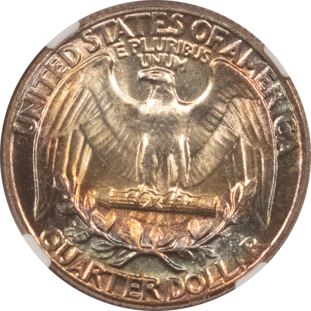 New Certified Coins 1964 WASHINGTON QUARTER – NGC MS-65, REALLY PRETTY GEM, GORGEOUS COLOR!