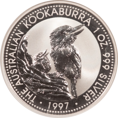 Bullion 1997 $1 AUSTRALIA KOOKABURRA, 1 OZ .999 SILVER, KM-318 – NGC MS-69