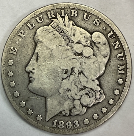 Dollars 1893 MORGAN DOLLAR – NICE PLEASING CIRCULATED, TOUGHER DATE!