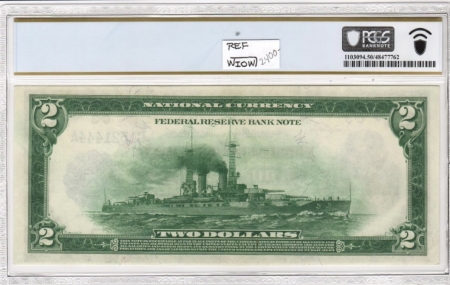 Large Federal Reserve Notes 1918 $2 FRN, “BATTLESHIP”, FR-754, PCGS AU-50 PPQ; FRESH FROM AN OLD COLLECTION