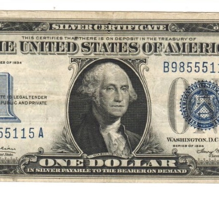 New Store Items LOT OF 2, 1928-B & 1934 $1 FUNNY BACK SILVER CERTIFICATES-ORIGINAL CIRC EXAMPLES