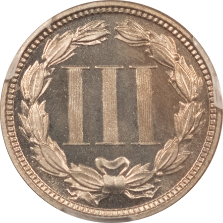 New Certified Coins 1870 PROOF THREE CENT NICKEL – PCGS PR-65, GEM!