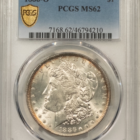 Morgan Dollars 1886-O MORGAN DOLLAR – PCGS MS-62, FLASHY, WELL STRUCK!! TOUGH DATE!