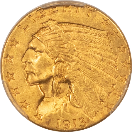 $2.50 1913 $2.50 INDIAN GOLD – PCGS MS-63, CHOICE! BETTER DATE!