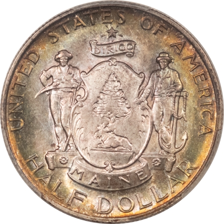 New Certified Coins 1920 MAINE COMMEMORATIVE HALF DOLLAR PCGS MS66, GORGEOUS COLOR, PREMIUM QUALITY!