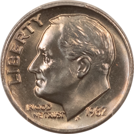 New Certified Coins 1982 ROOSEVELT DIME, NO MINTMARK – STRONG – PCGS MS-66, POPULAR VARIETY!