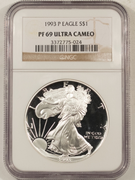 American Silver Eagles 1993-P $1 PROOF AMERICAN SILVER EAGLE 1 OZ – NGC PF-69 ULTRA CAMEO! BETTER DATE!
