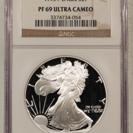 American Silver Eagles 1995-P $1 PROOF AMERICAN SILVER EAGLE 1 OZ – NGC PF-69 ULTRA CAMEO! BETTER DATE!